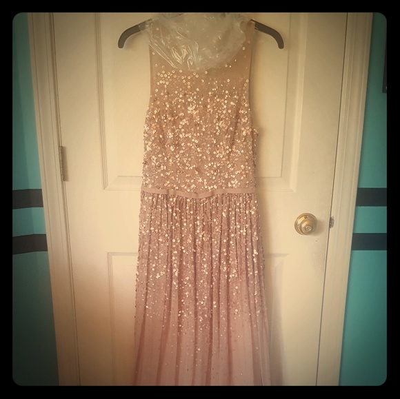 jenny packham rose gold dress